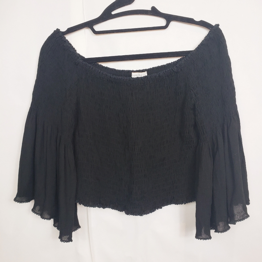 Poupette st.barth off the shoulder bell sleeve top